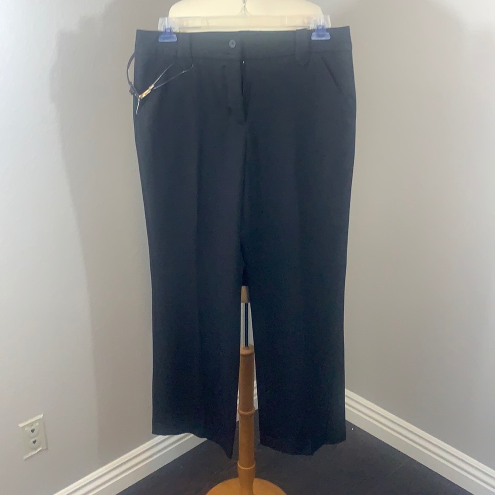 Gloria Vanderbilt size 10 midnight black poly/rayon - never worn black belt
